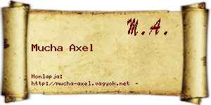 Mucha Axel névjegykártya